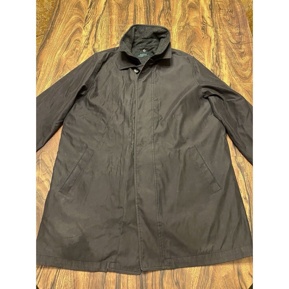 Lauren RALPH LAUREN Barn Trench Jacket Utility Walking Coat Black Men's L